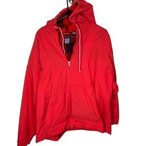Vintage Gap pullover jacket M Fair condition buffalo check fleece lined red